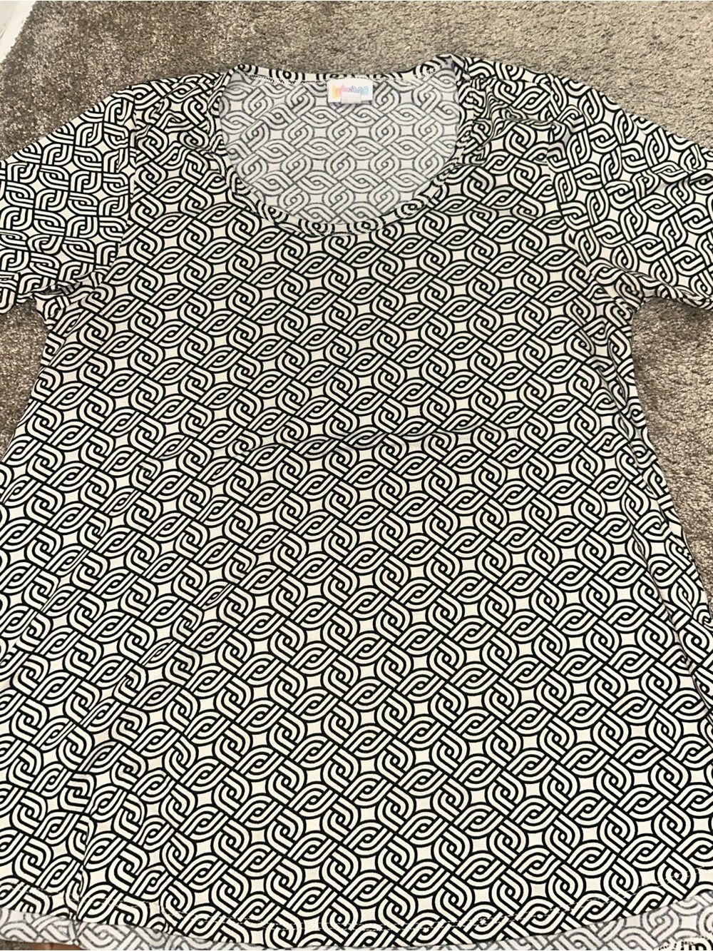 LuLaRoe Black & White Short-Sleeve Geometric Tee